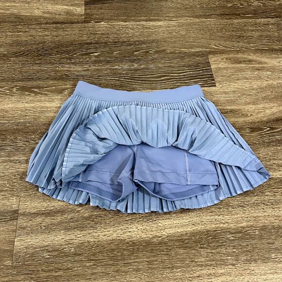 EUC Lululemon Oasis Blue Varsity Pleated Tennis Skort 8 Hi-Rise Athletic Skirt - Picture 14 of 16